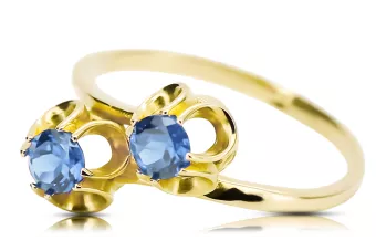 Ring Vintage Schmuck Aquamarin 14 Karat Gelbgold vrc266y